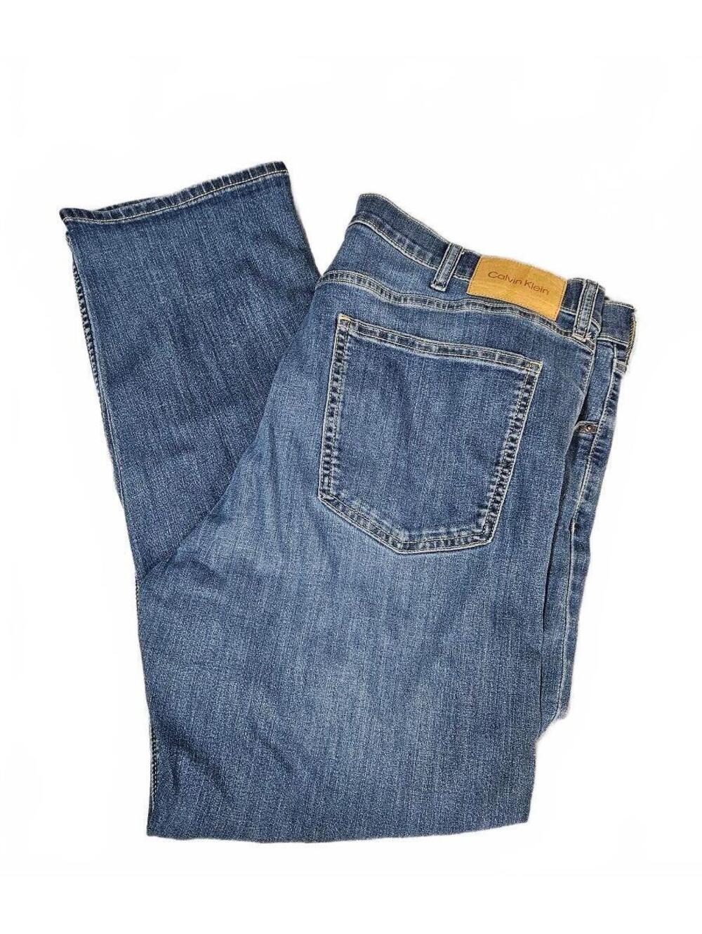 Calvin Klein Slim Straight Fit Blue Denim Jeans Waist 40"
